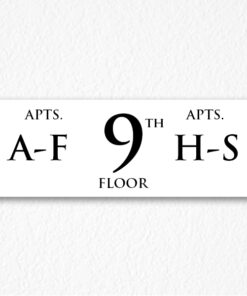 Apartment Number Sign in Black Text