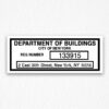 Department of Building Sign in Black Text
