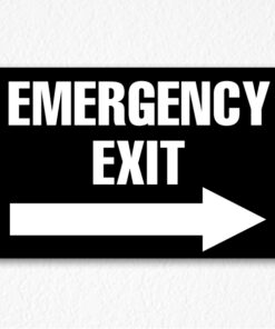 Emergency Exit Sign in Black