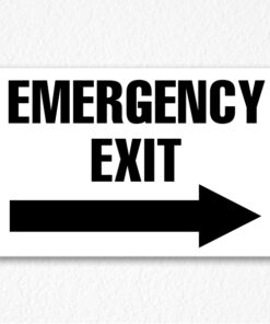 Emergency Exit Sign in Black Text