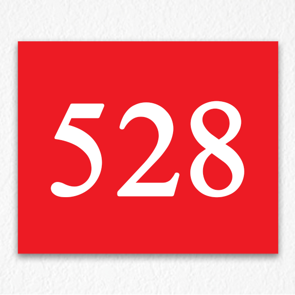 Floor Number Sign in Red