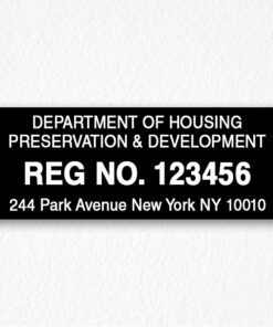 Registration Number Sign in Black