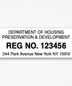 Registration Number Sign in Black Text