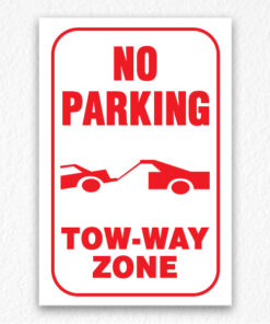Two-way Zone Sign in Red Text