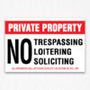 Private Property Sign Black Text