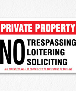 Private Property Sign Black Text