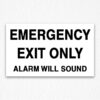 Emergency Exit Sign Black Text