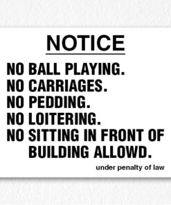 Under Penalty of Law Notice Sign Black Text