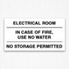 Electrical Room Sign Black Text