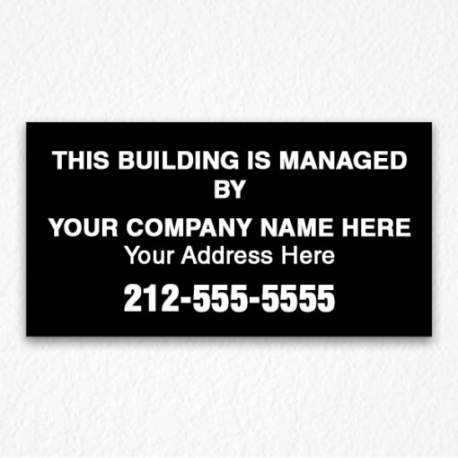 Building Management Sign - HPD Signs NYC