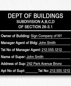 Department of Building Sign in Black
