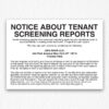 Notice About Tenant Screening Reports in Black Text