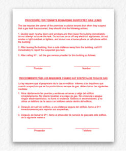 Suspected Gas Leaks Sign NYC in Red Text