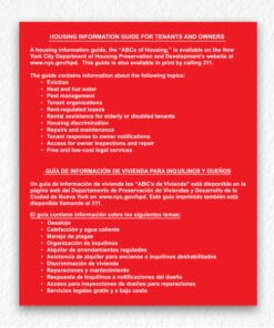 Housing Information Guide Sign for Tenant and Owner in Red