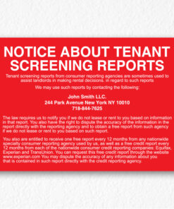 Notice About Tenant Screening Reports in Red
