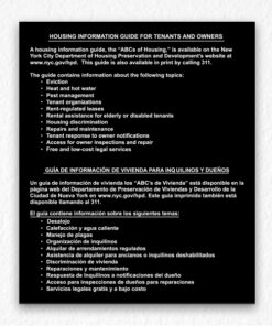 Housing Information Guide Sign for Tenant and Owner in Black