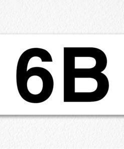 6B Room Number Sign in Black Text