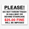 Do Not Throw Trash Sign in Black Text