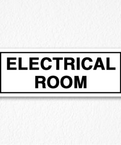 Electrical Room Sign in Black Text