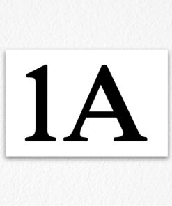 1A Floor Number Sign in Black Text