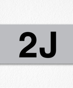 2J Room Number Sign in Gray