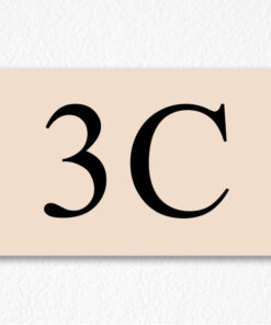 3C Room Number Sign in Black text