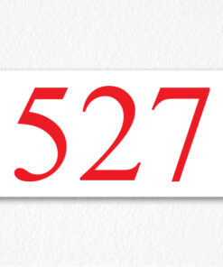 524 Room Number Sign in Red Text