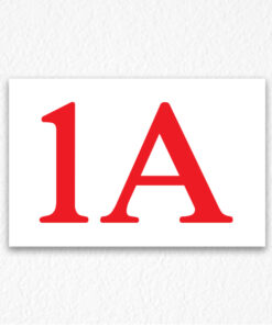 1A Floor Number Sign in Red Text