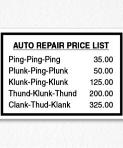 Business Pricing List Sign