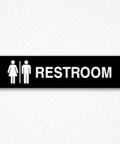 Restroom Sign on Black