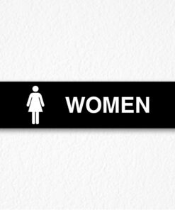 Women Area Sign on Black