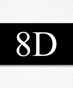 Apartment Door Number Sign in Black