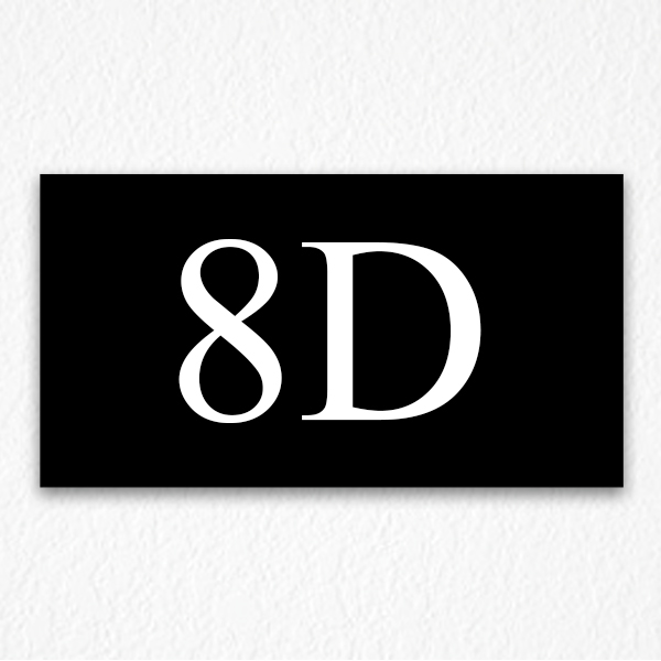 Apartment Door Number Sign in Black