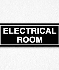 Electrical Room Sign on Black