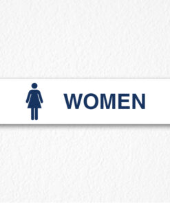 Women Area Sign in Blue Text