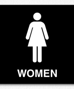 Women Room Only Sign on Black
