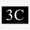 3C Room Number Sign in Black