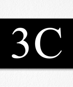 3C Room Number Sign in Black