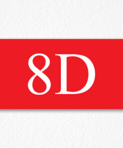 Apartment Door Number Sign in Red