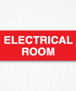 Building Electrical Room Sign on red
