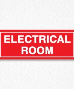 Electrical Room Sign on Red