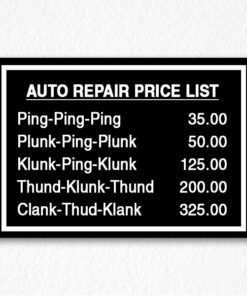 Business Pricing List Sign on Black