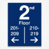 Floor Number Directional Sign in Blue