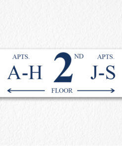 Building Floor Number Sign in Black Text