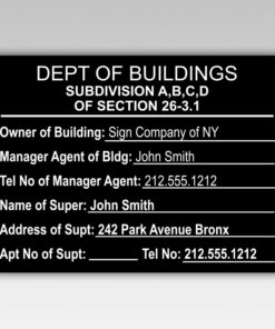 HPD Building Supervision Sign