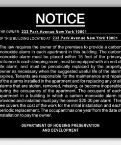 HPD Carbon Monoxide Notice