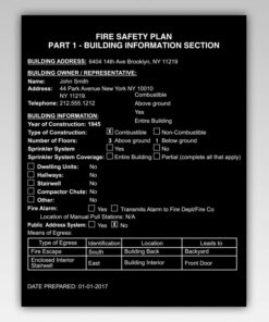 HPD Fire Safety Plan Sign