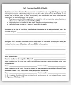 HPD Safe Construction Bill of Rights notice