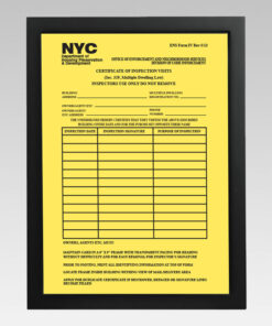 HPD certificate of inspection visits