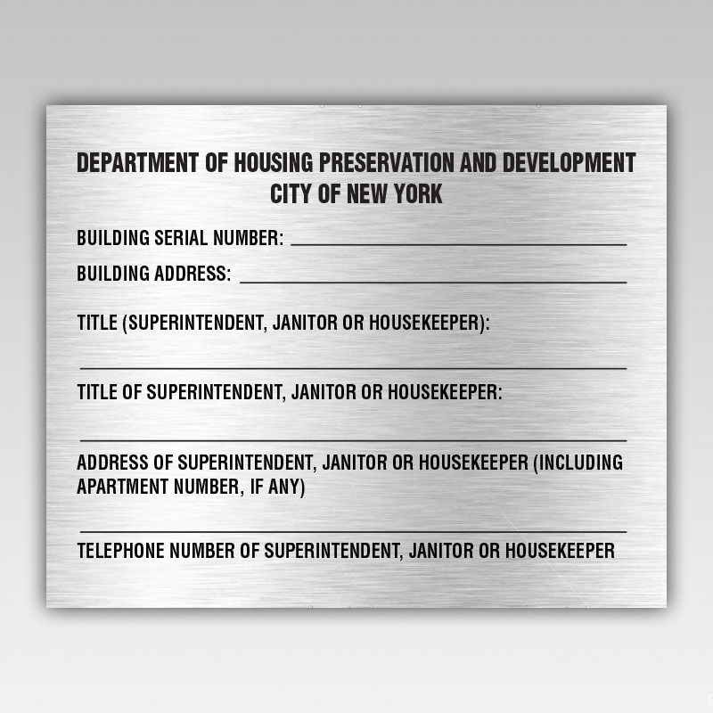 HPD serial number sign